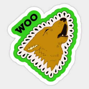 Dog howls Sticker